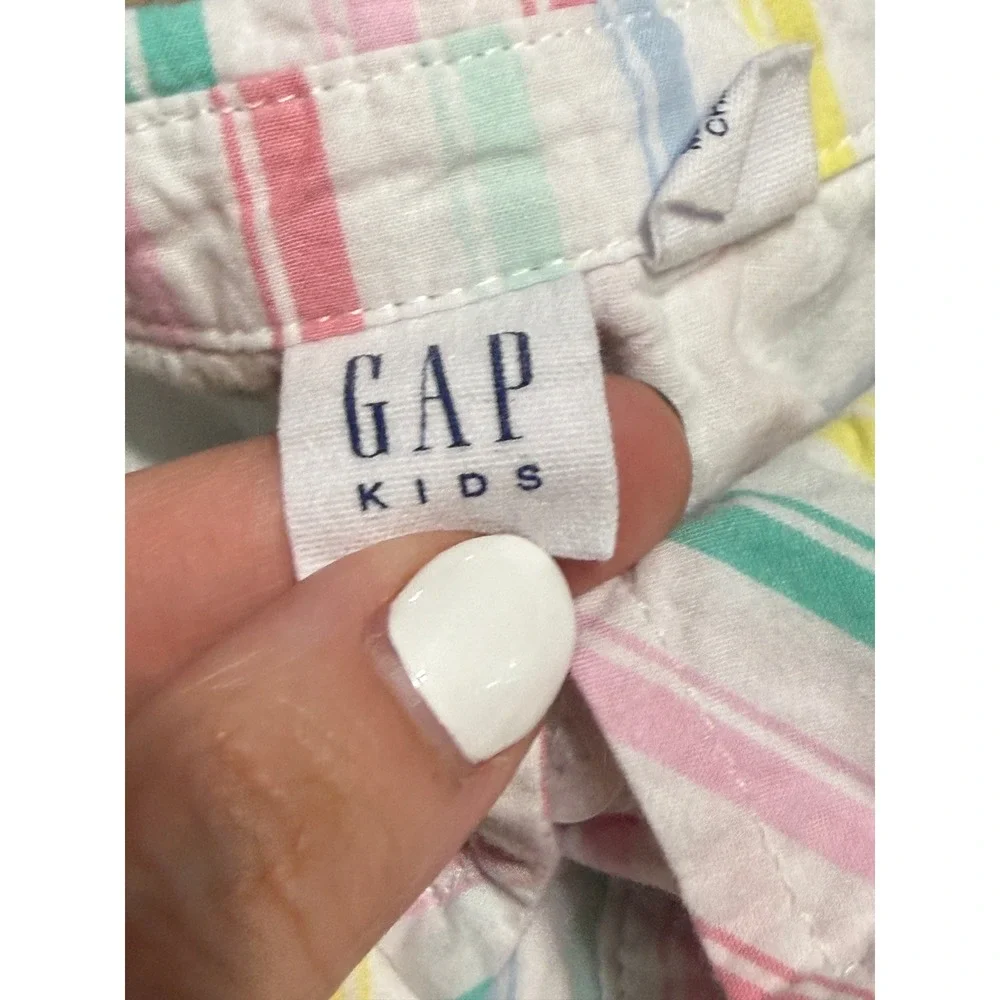 Gap Kids Dress Girls Size M (7/8) Multi Color Shirt Dress Button Front Striped